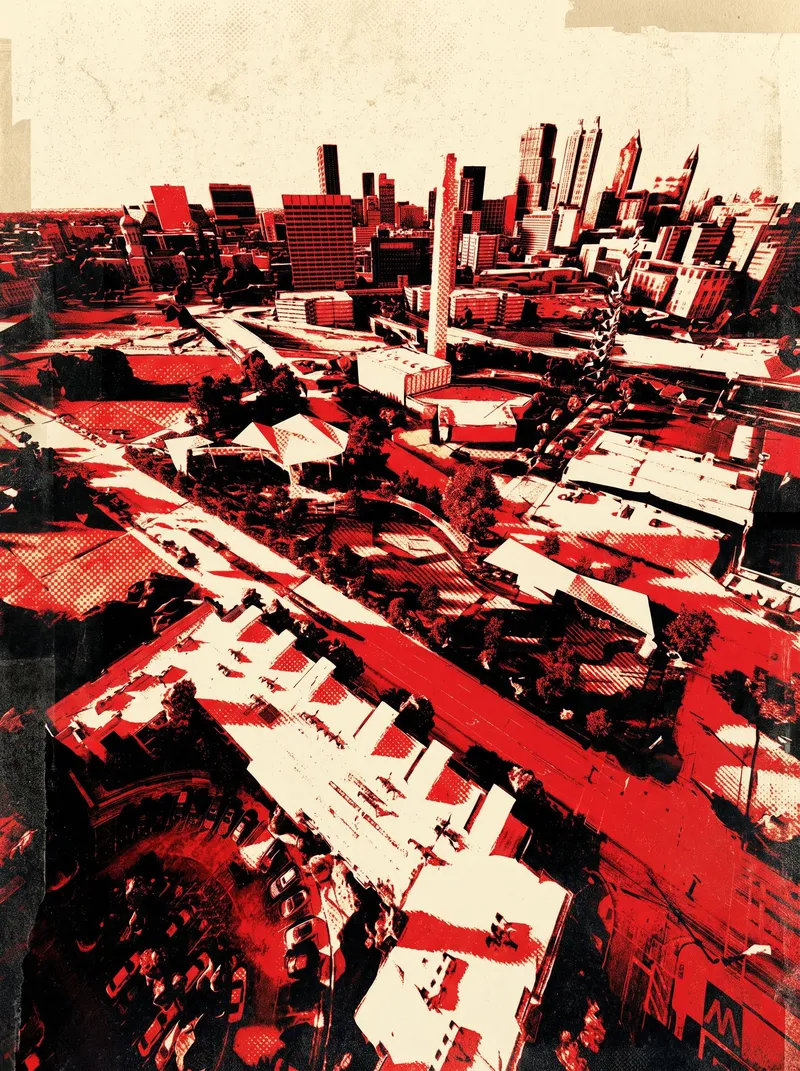 Shepard Fairey 风格亚特兰大滑板场海报 / Atlanta Skatepark Poster in Shepard Fairey Style