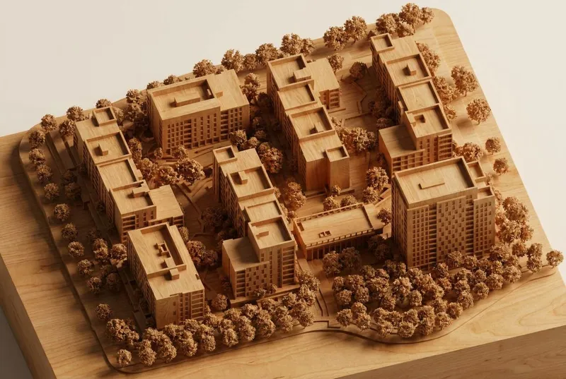 桦木建筑模型 / Birch Wood Architectural Model