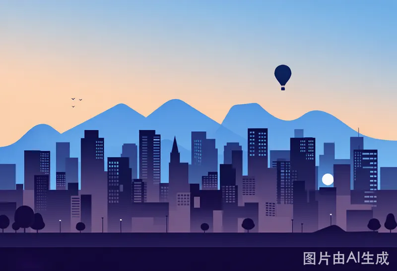 黄昏天际线插画 / Dusk Skyline