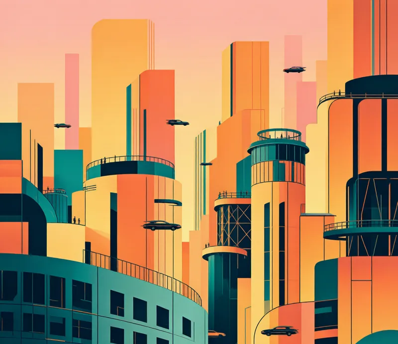 黄金时刻未来都市 / Golden Hour Future Cityscape